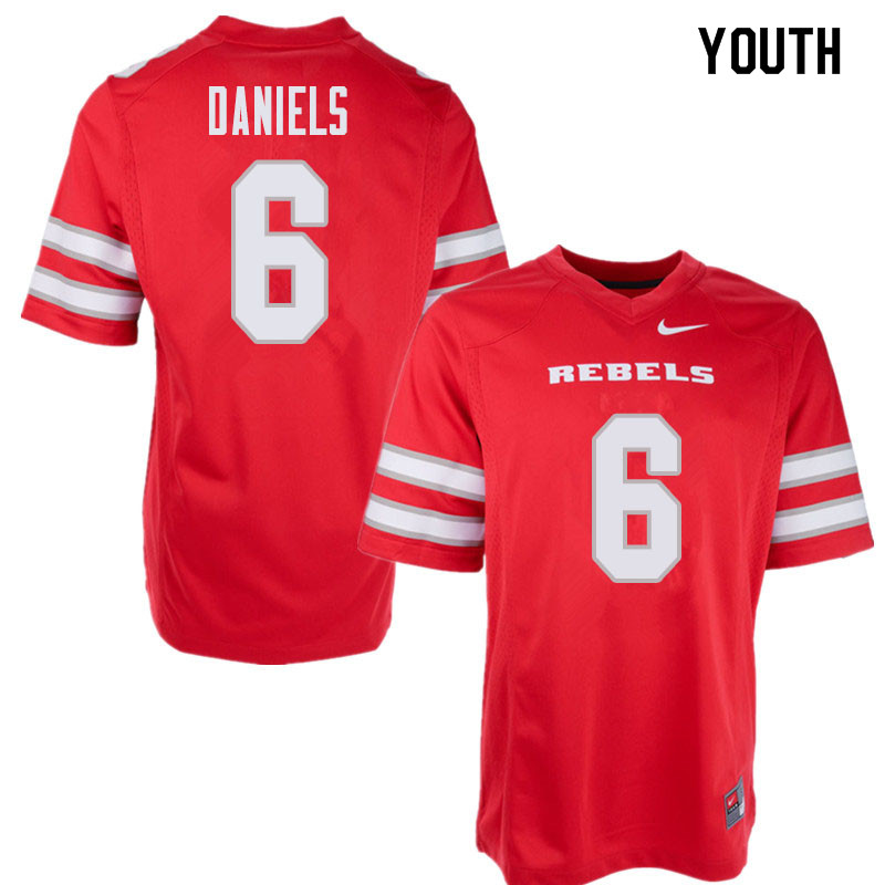 Youth UNLV Rebels #6 Tykenzie Daniels College Football Jerseys Sale-Red